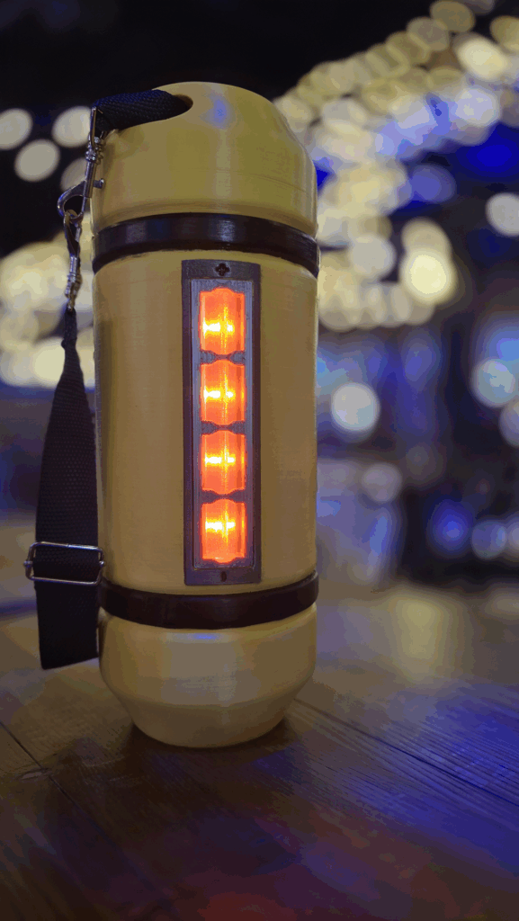 gelber Kanister mit Licht