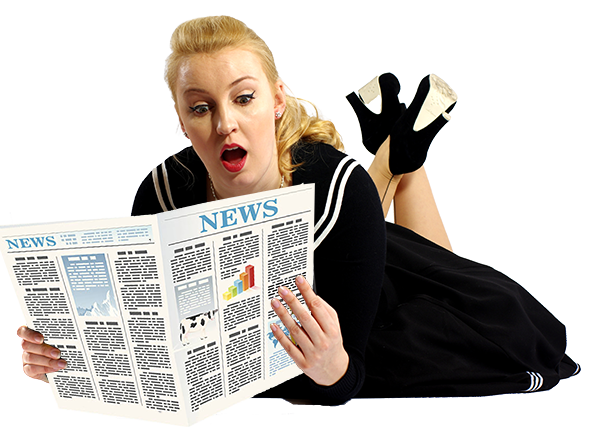 Neues von 3D-Design-Hamburg liest Charlotte in einer Zeitung